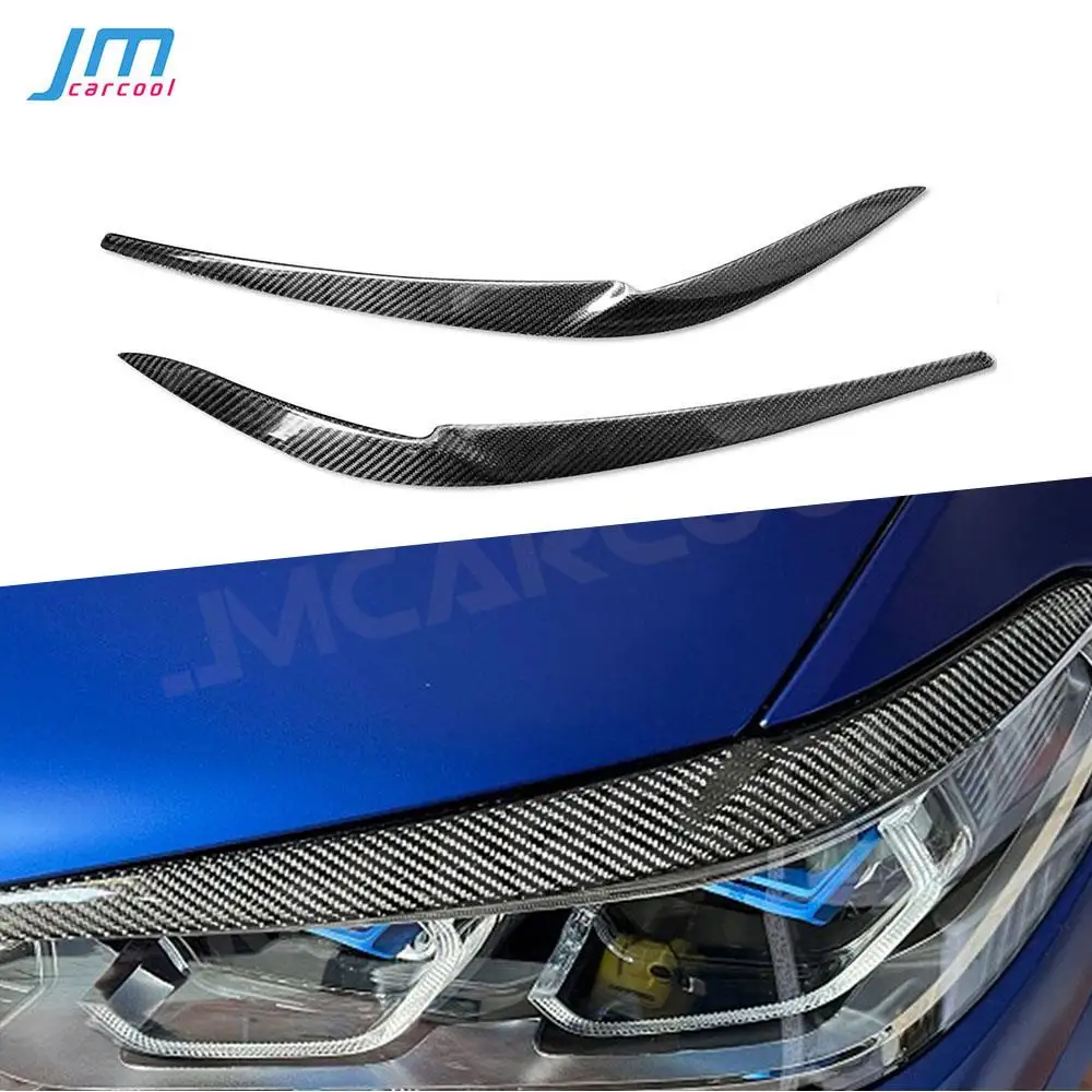 

Carbon Fiber Car Front Headlamp Eyebrow Sticker Headlight Foglamp Trim Cover For BMW X5 G05 F95 X6 G06 2019- 2022 Accessories