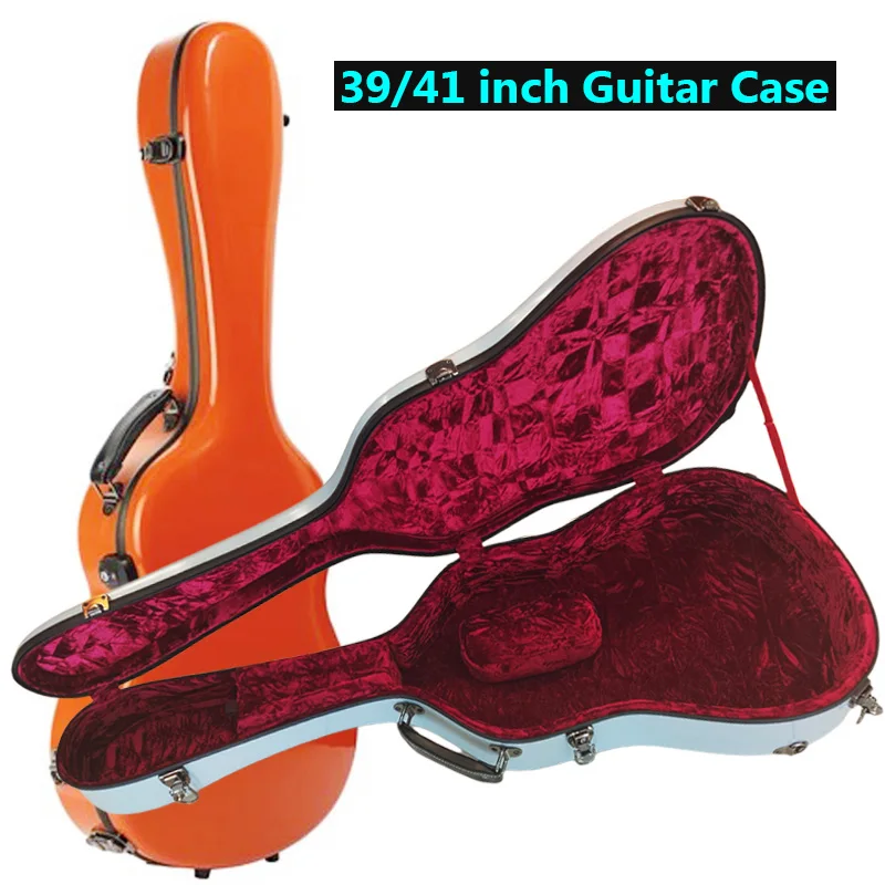 Double straps 39/ 41 inch classical / folk guitar case FRP anti drop compression shock absorption box