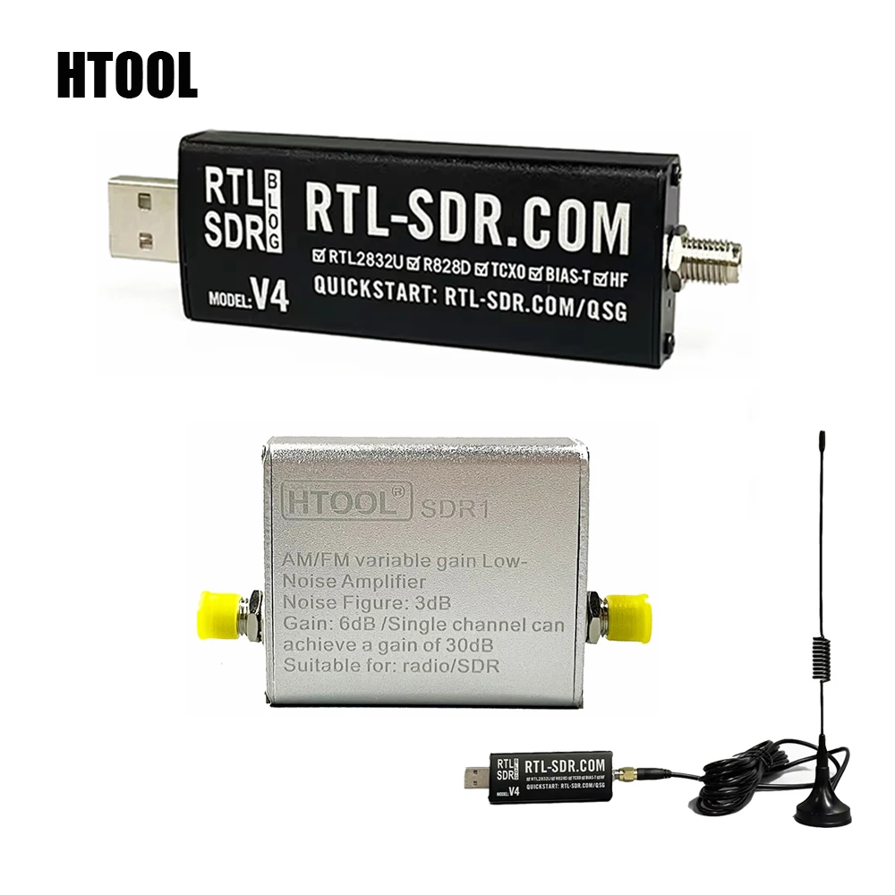 

HTOOL SDR-V4 Blog RTL R828D RTL2832U 1PPM TCXO SMA RTLSDR Software Defined Radio SDR1 Low Noise Amplifier 65-162.5MHz 30dB SDR