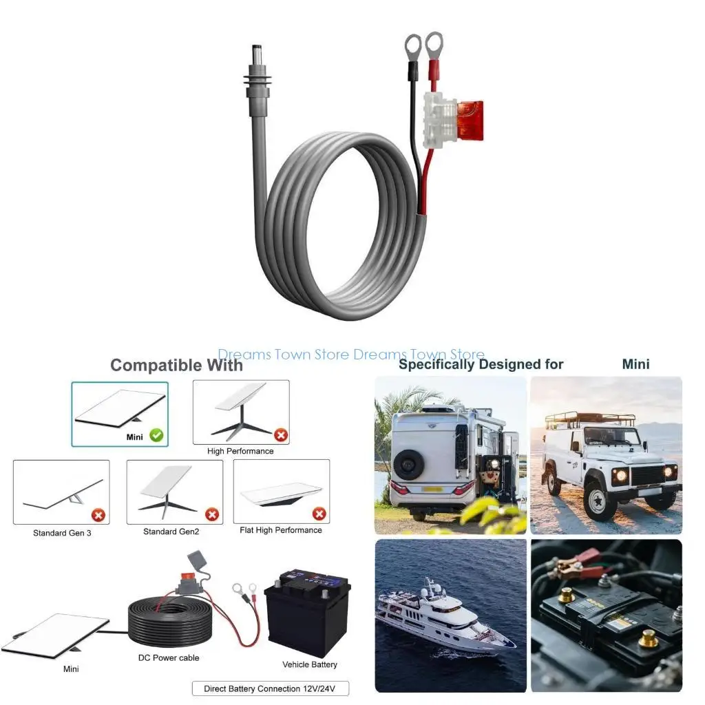 

HX6A Адаптер удлинителя силового кабеля 18AWG с держателем автомобильного предохранителя 10 м/32,8 фута