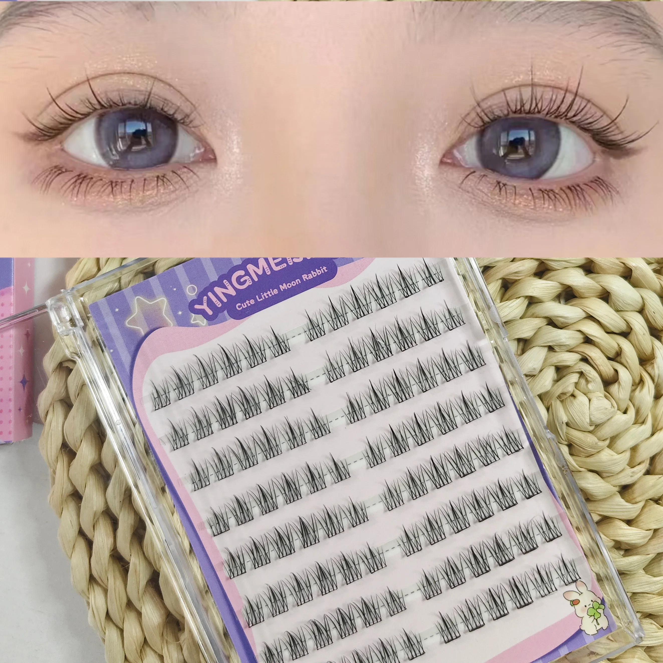 Ciglia individuali Cluster C Curl Mix Cluster di ciglia 3D Wispy Estensione ciglia fai da te 0.1mm Fascia super sottile Ciglia naturali riutilizzabili