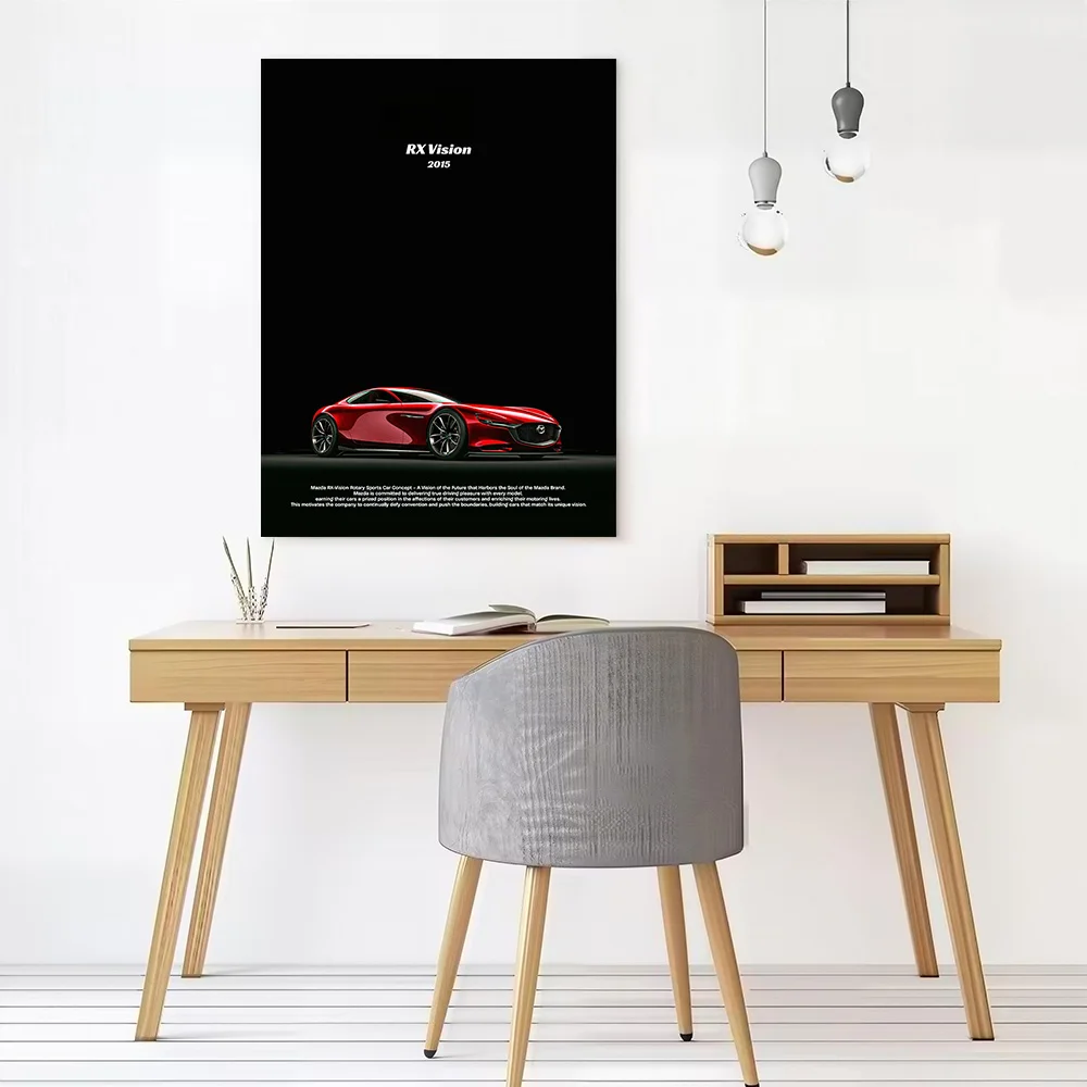Sports Car RX-Vision Printed Canvas Poster Custom Pictures Wall Art Canvas Painting for Room Decorations Bedroom Decoration Home