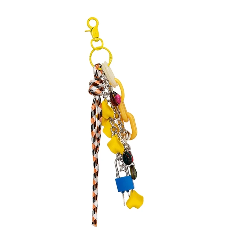 Practical Nylon Cord Keychain with Chain Link Fashion Statement for All Bags