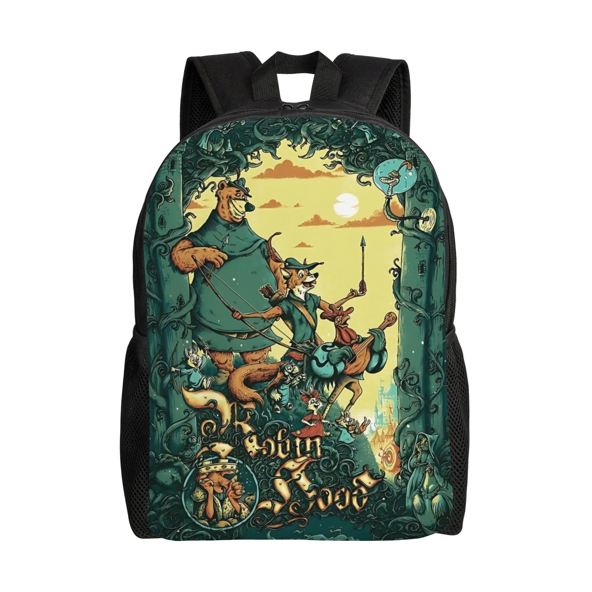 

1PC first day of school Backpack Disney animation Daypack Robin Hood Vintage For Work Office Sturdy Shoulder Rucksack