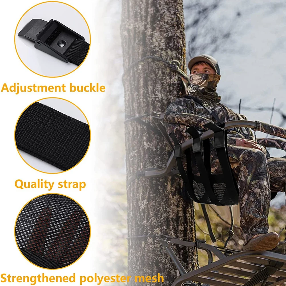 1 قطعة كرسي حامل شجرة قابل للتعديل شبكة تنفس في الهواء الطلق التخييم الصيد مقعد الصيد للبالغين الاطفال كرسي تسلق دائم #1