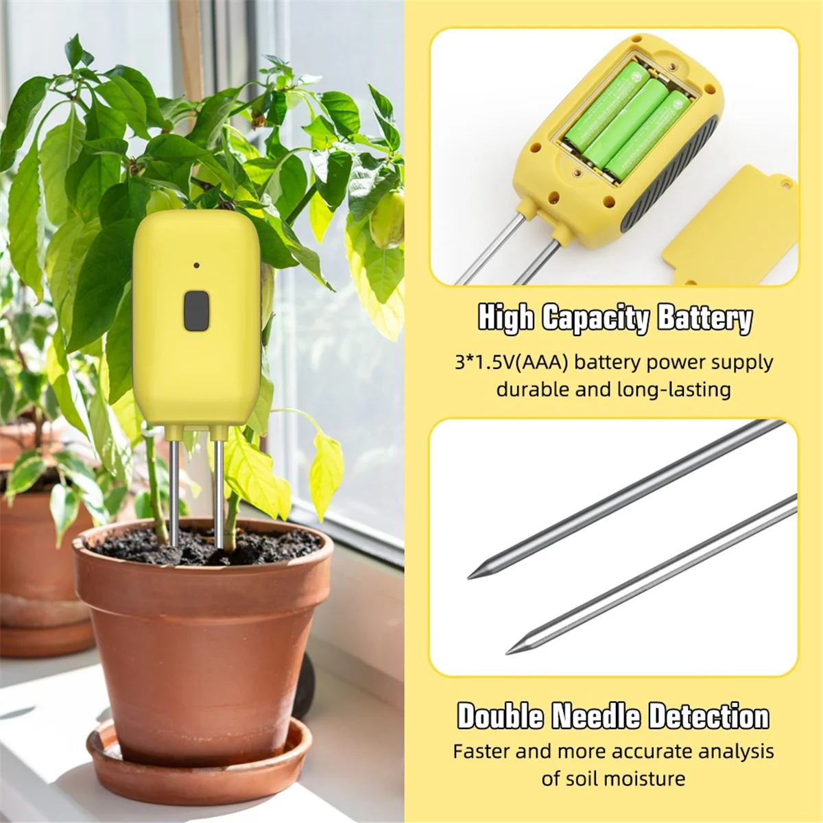 

AA87C Bluetooth Soil Tester Temperature Humidity Test Meter Potted Plant Moisture Measuring Instrument APP Control