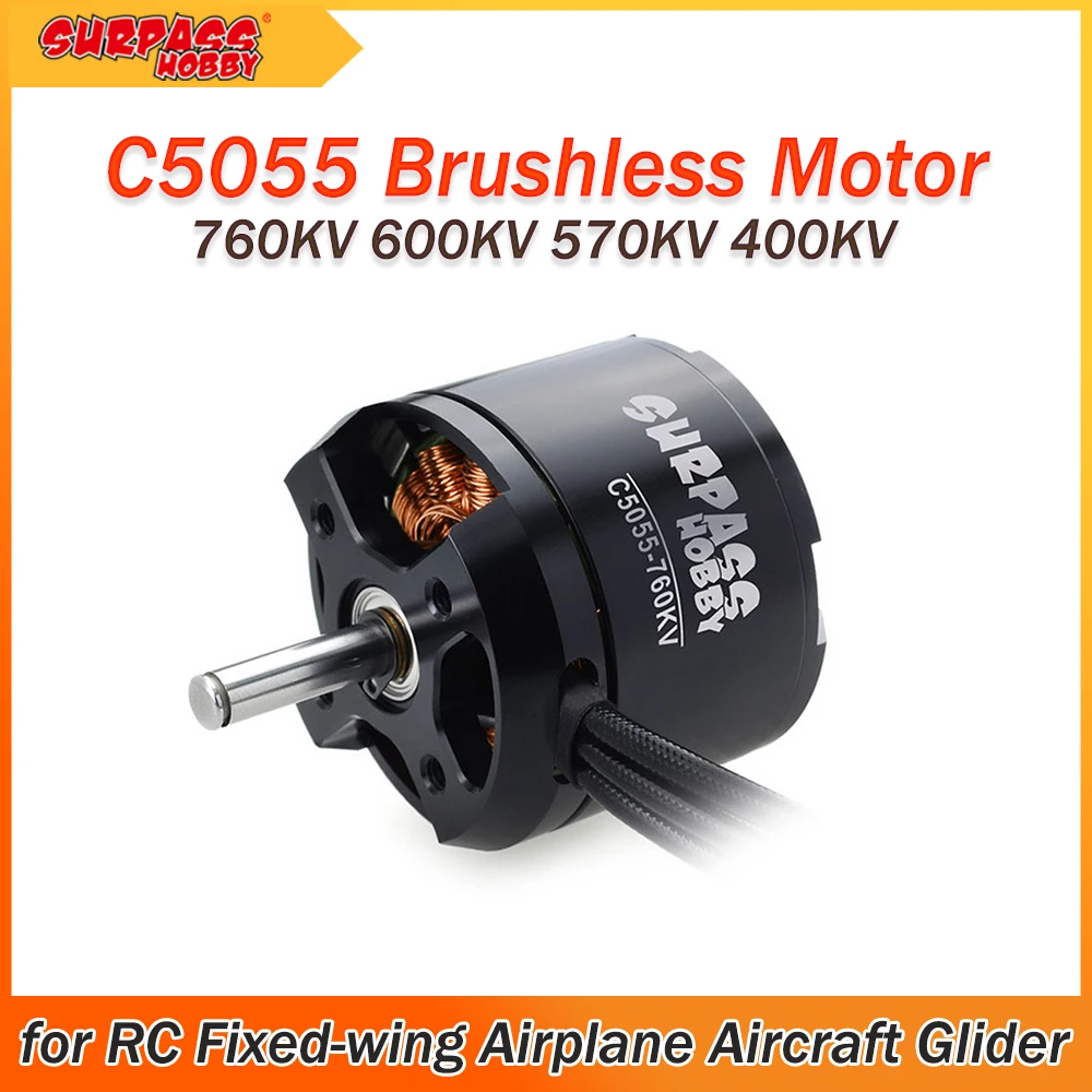 Surpass Hobby Motor C5055 5055 760KV 600KV 570KV 400KV Brushless Motor with Acc for RC Fixed Wing Aircraft RC Plane Helicopter
