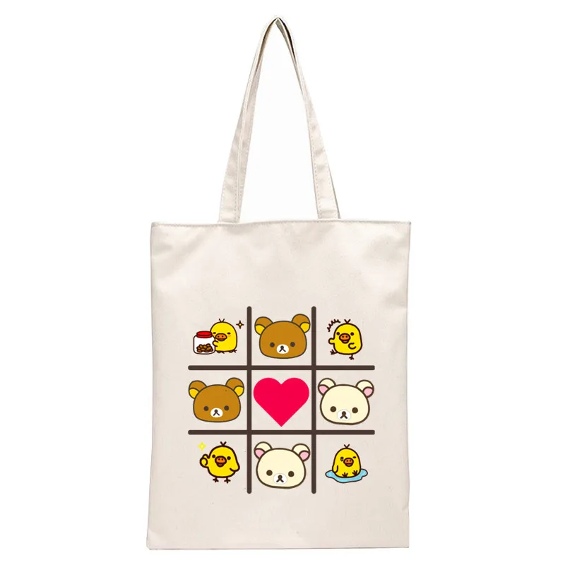 Rilakkuma nuove borse femminili borsa di moda di vendita calda borsa di tela Tote borsa a tracolla Casual da donna borse per la spesa riutilizzabili