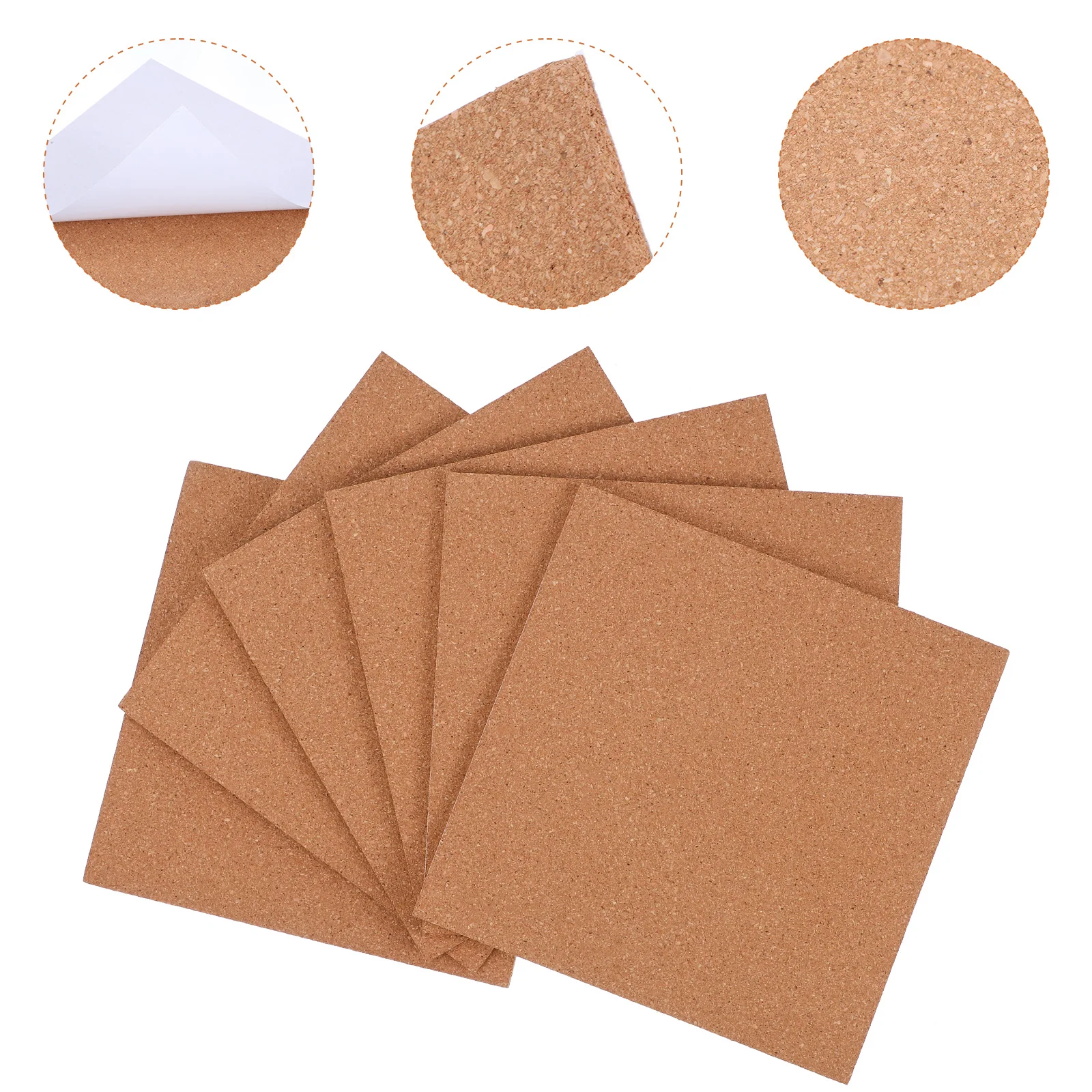 6 Pcs Dining Table Cork Board Corkboard Tiles Self Adhesive with Stand Bulletin