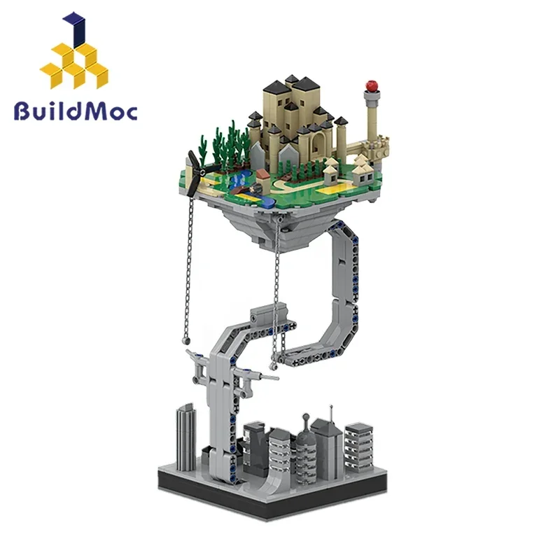 

BuildMOC Castle Sculptures Suspended Gravity Building Blocks Dynamic Physics Balance Novel Bricks Toys Kids Child