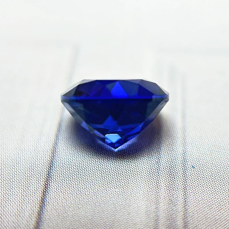 

A-Lab выращенный сапфир круглой огранки королевский синий цвет DIY изготовление ювелирных изделий кольцо ожерелье основные материалы на выбор сертификат AGL