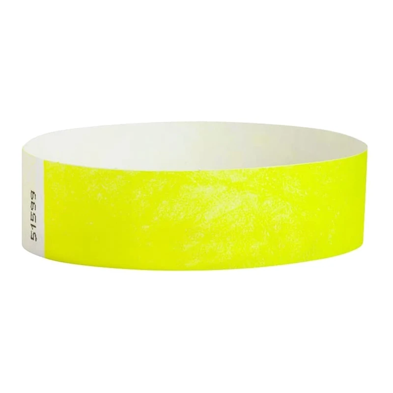 1000 Pcs Paper Wristbands Neon Event Wristbands Colored Wristbands Waterproof Paper Club Arm Bands (Yellow)