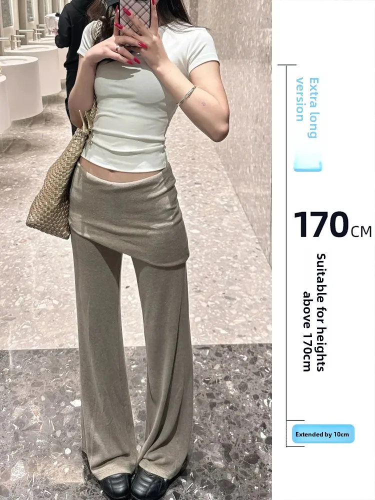 

Женские повседневные расклешенные брюки-клеш на весну, свободного кроя, в пол, с эластичным поясом, удобные, с высокой талией