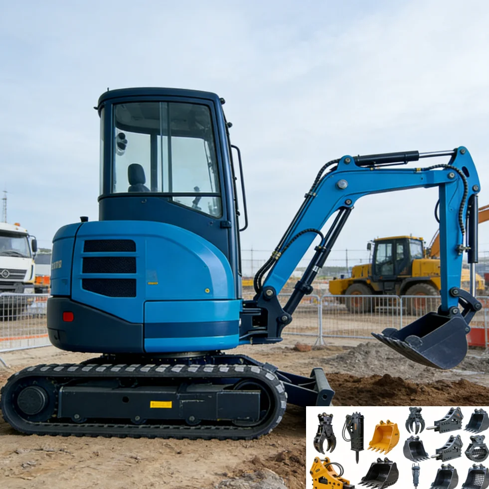 

Customized 6.5 Ton Mini Excavator CE Certified Small Excavator with Attachments Bucket for Landscaping Demolition Home Use