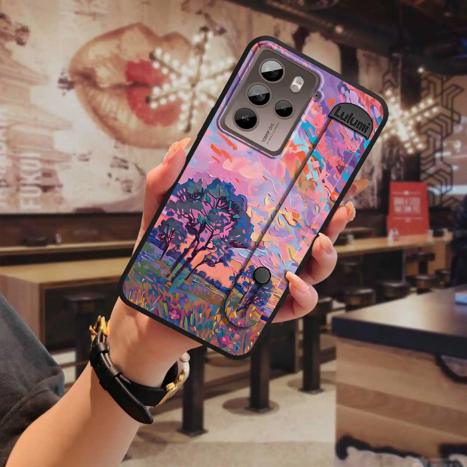 Funda de teléfono antigolpes con soporte para HTC U23 Pro/U23, correa de muñeca de color liso, funda protectora duradera resistente al agua