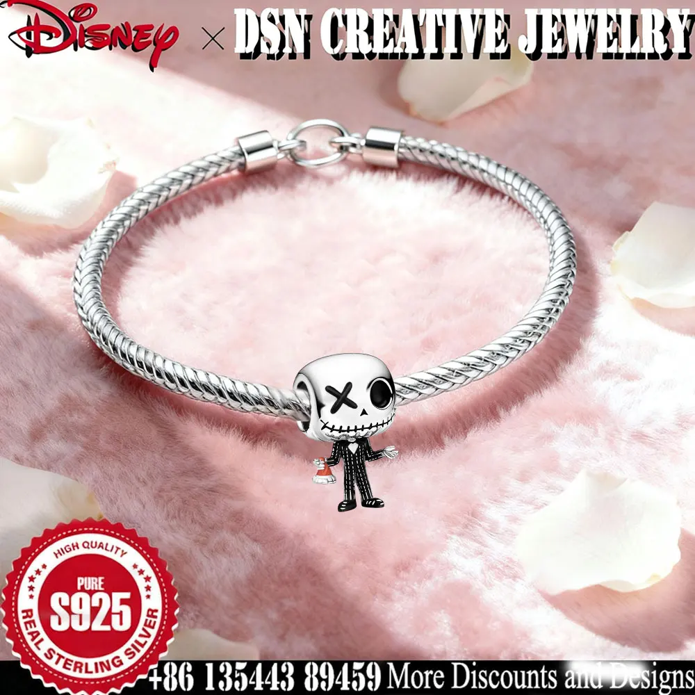 

DSN Jewelry 925 Silver Jack Charm Beads for snake chain bracelet girls high quality jewelry Christmas Gift for Women