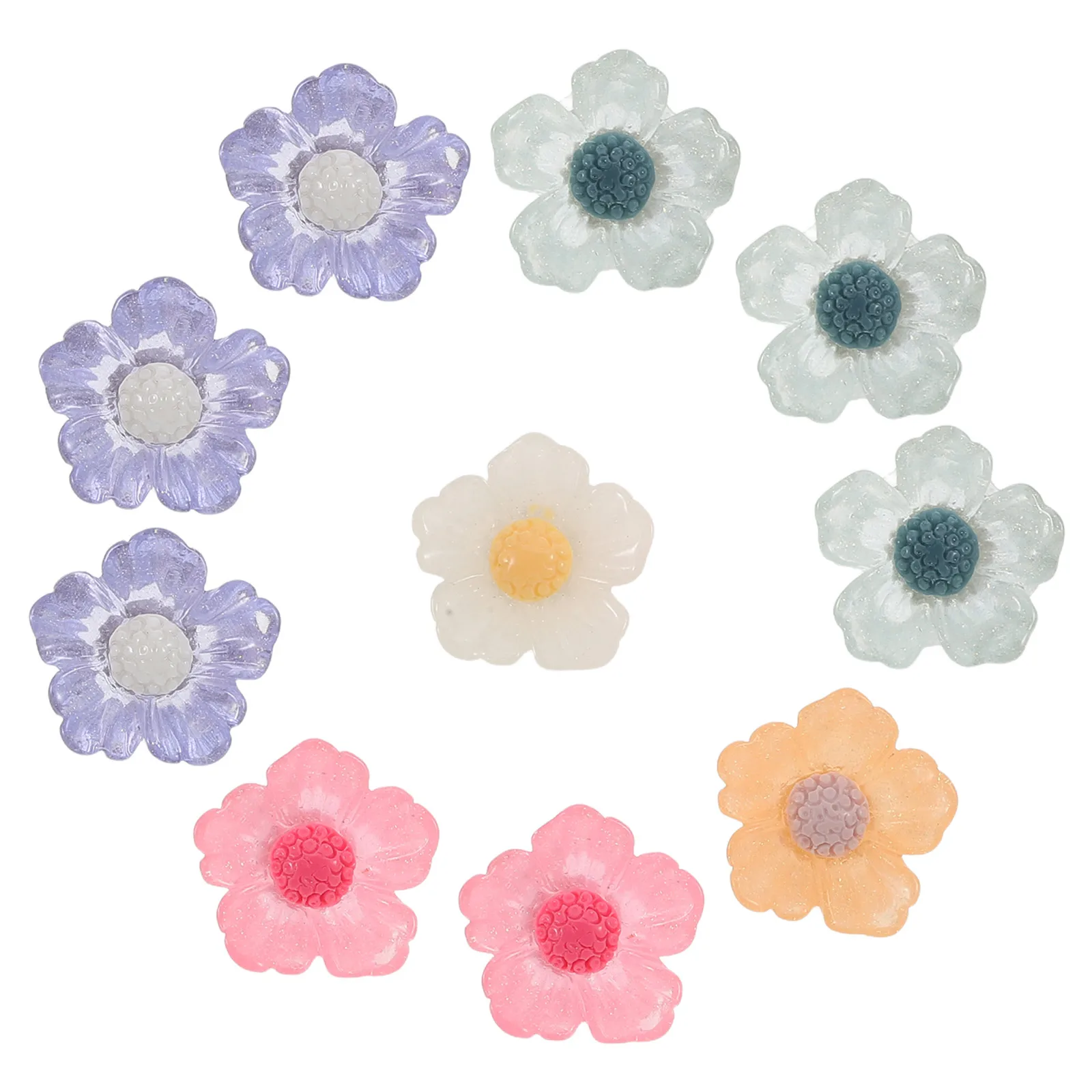 

10 pcs Flower Cute Pins Flower Thumb Tacks Decorative Pushpins for Cork Board Office Wall Floral Resin Durability