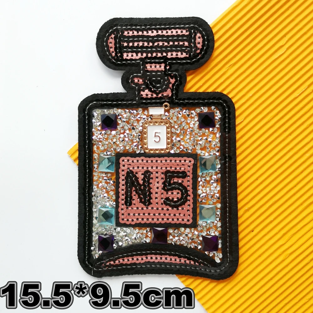 embroidery perfume bottle Patch,sequined Appliques Badge,badges,patches for clothing WF22841