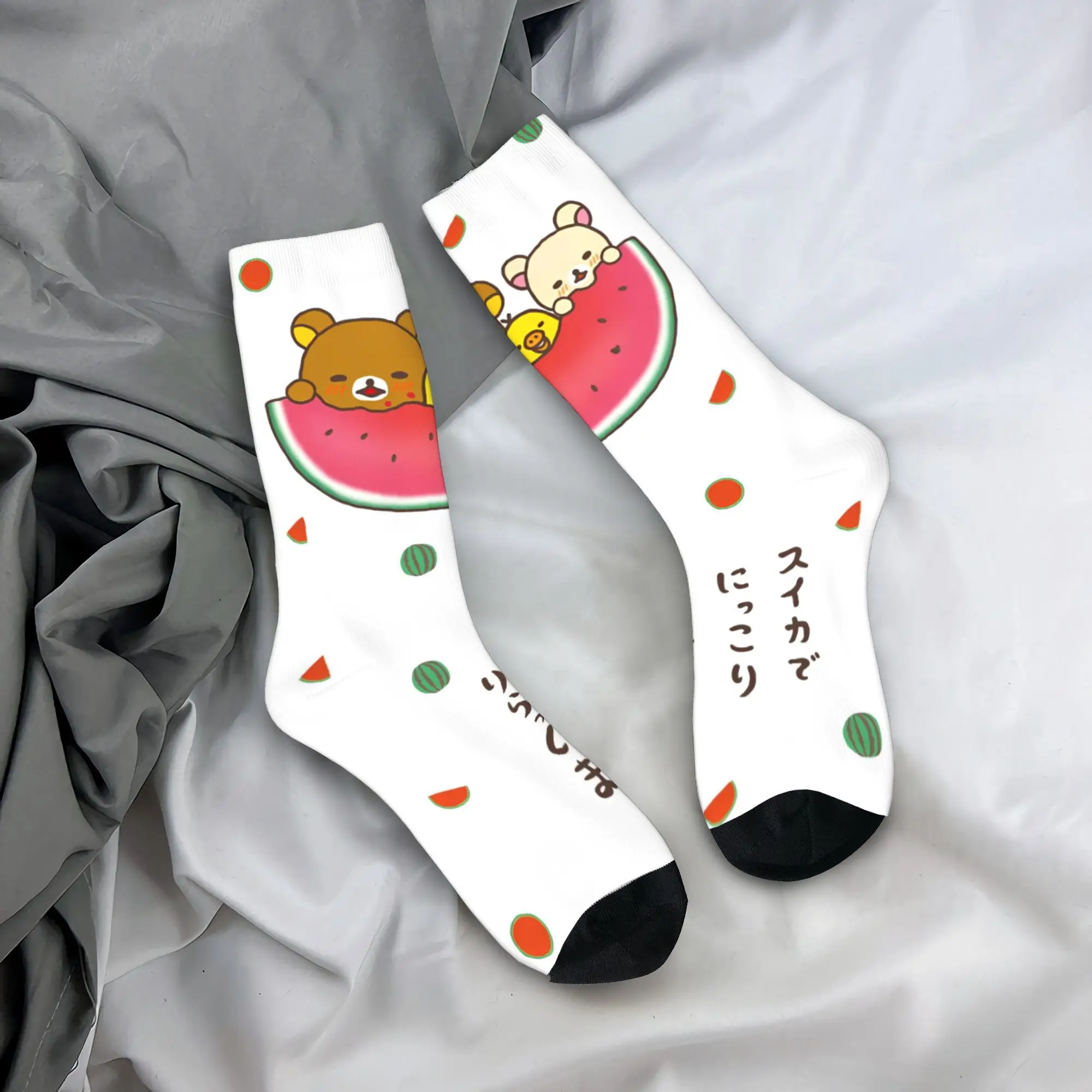 

Winter Warm Casual Men's Women's Cute Bear Rilakkuma Socks Sweat Absorbing Skateboard Socks