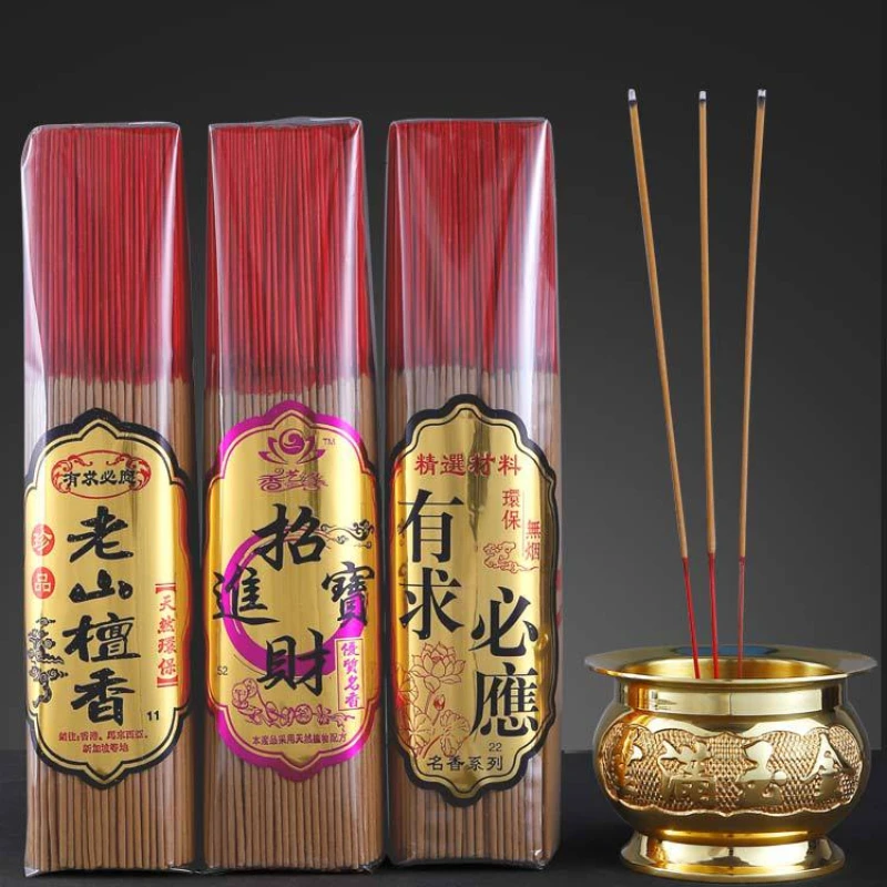 500g Non-smoking and Eco-friendly Bamboo Stick Incense Home Indoor/Temple Buddhist Hall Zen Meditation Worship Buddha Incense