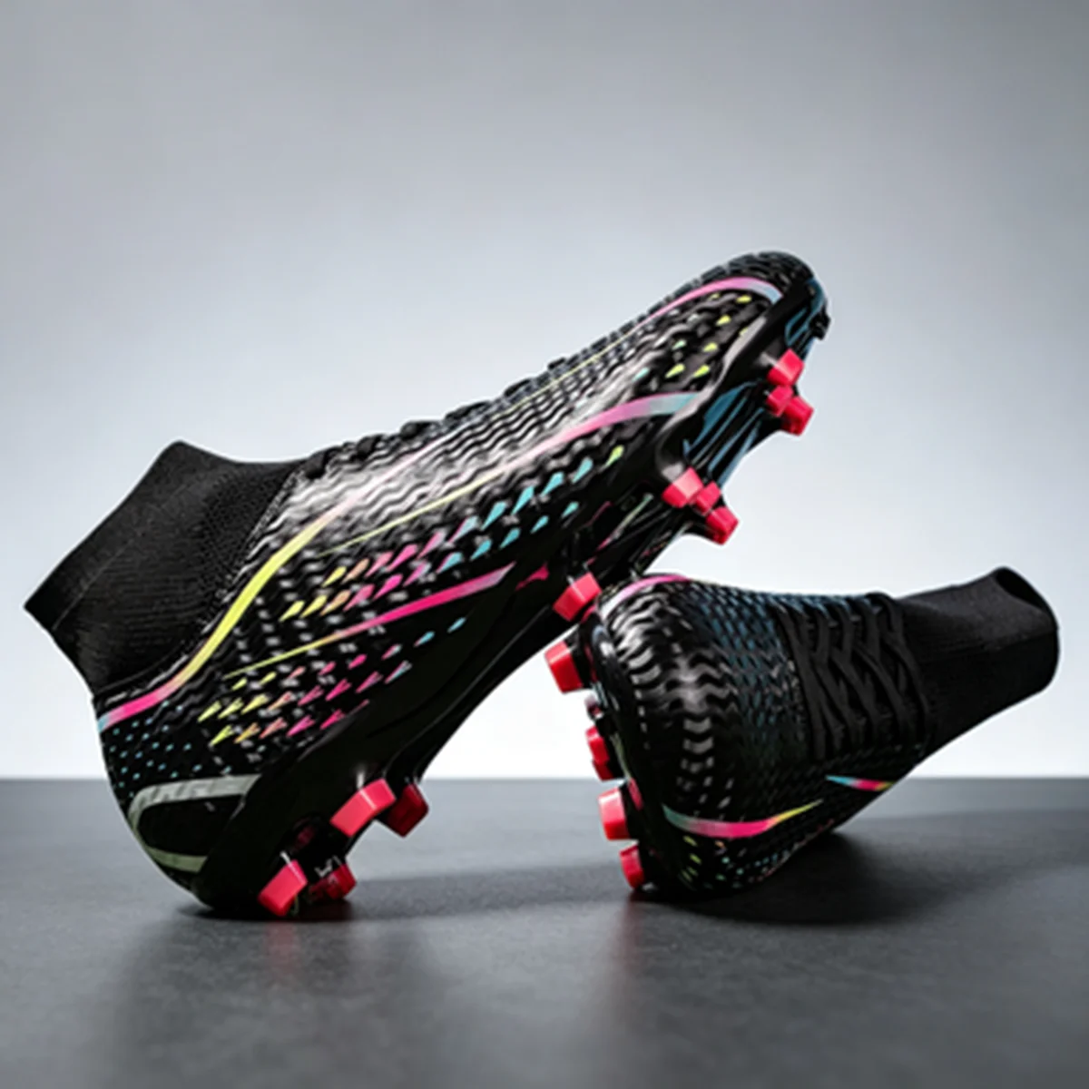 Outdoor All-terrain AG FG Football shoes Ultralight Build Stable Multi Stud Adult Mixed Grass Soccer Training Shoes