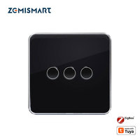 Zemismart Zigbee EU Touch Smart Wall Light Switch Work with Tuya 1 2 3 4 Gangs with Neutral Glass Panel Alexa Google Home