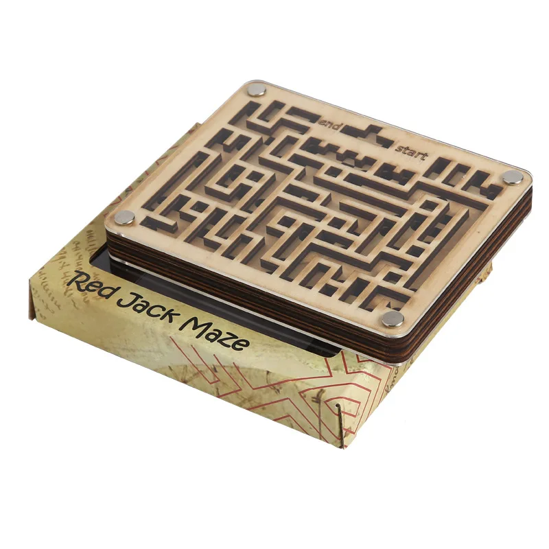 Quality Two Layers IQ Wooden Maze Brain Teaser Puzzles Game Gift for Adults Kids