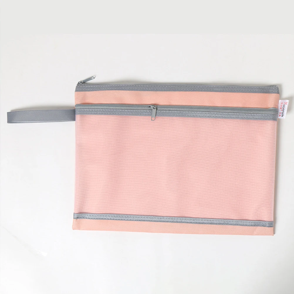 4 Pcs A4 Transparent Zipper File Bags Large Capacity Document Storage Organizer Students Office Home Folder Container