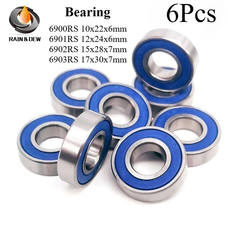 

6Pcs 6900RS Blue Bearing 10x22x6 Mm ABEC-7 Hobby Electric RC Car Truck 6900 RS 2RS Ball Bearings 6901RS 6902RS 6903RS Sealed