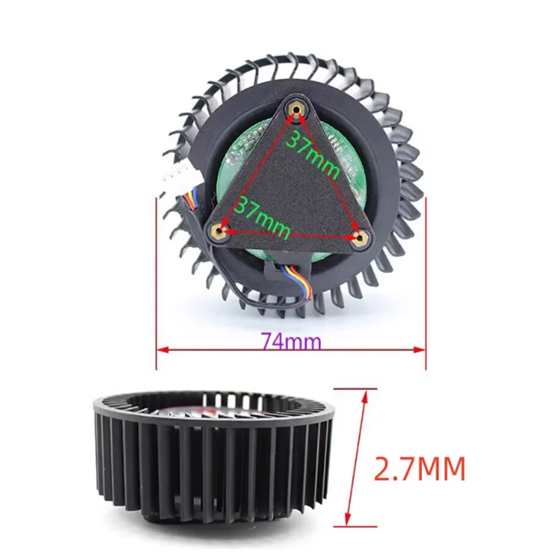 1pcs BFB1012SHA01  12V 2.4A 4-wire cooling fan Reference Version 5700 5700XT Vega56/64 A5000 Graphics Card Turbo Fan