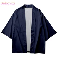 Kimono tradicional japonés de Color sólido para hombres y mujeres, Cosplay samurái Haori Obi, cárdigan de playa Yukata, ropa asiática Vintage