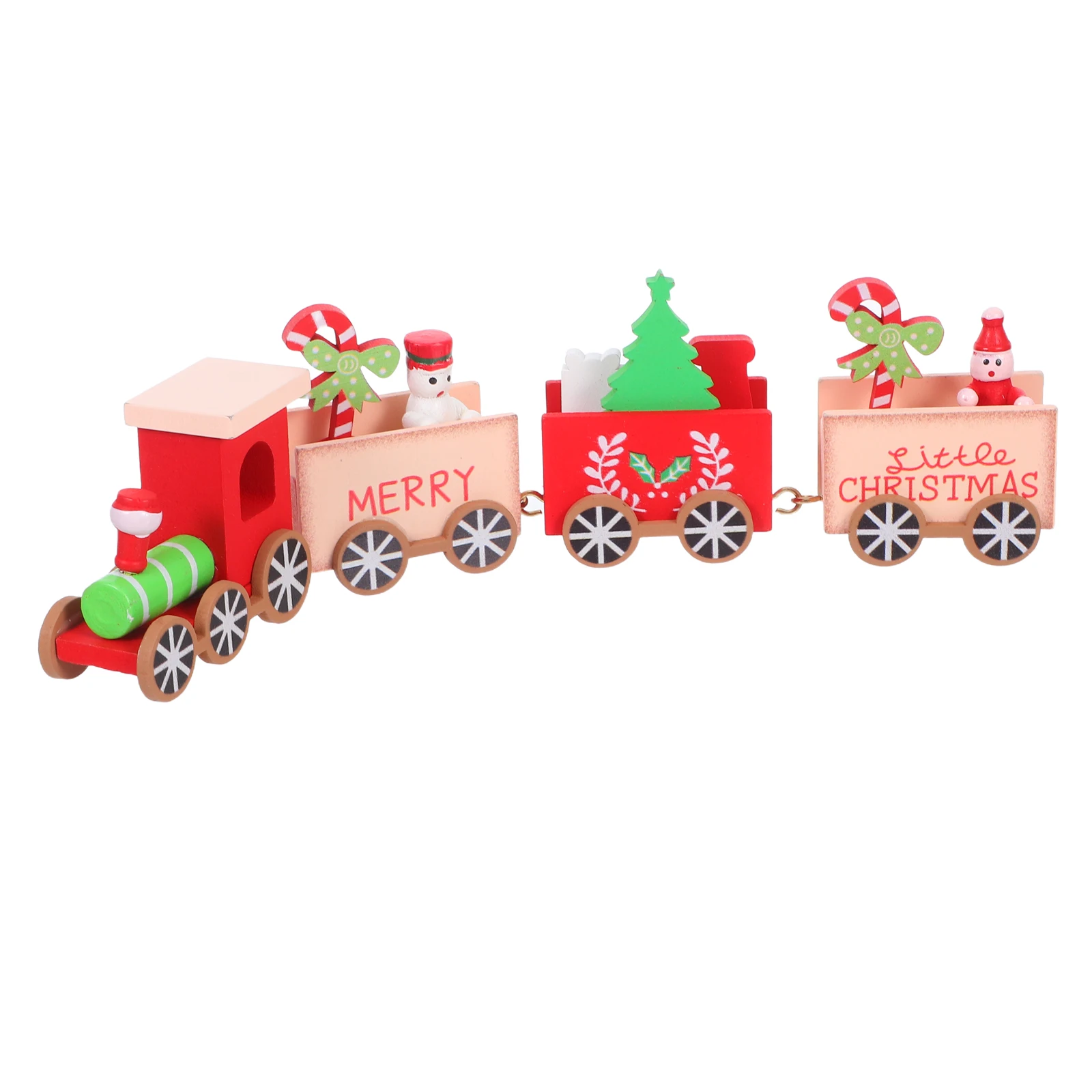 

Mini Christmas Train Set Festive Wooden Train Decoration For Xmas Tabletop Mantel Fireplace Holiday Home Party Decor Ornament