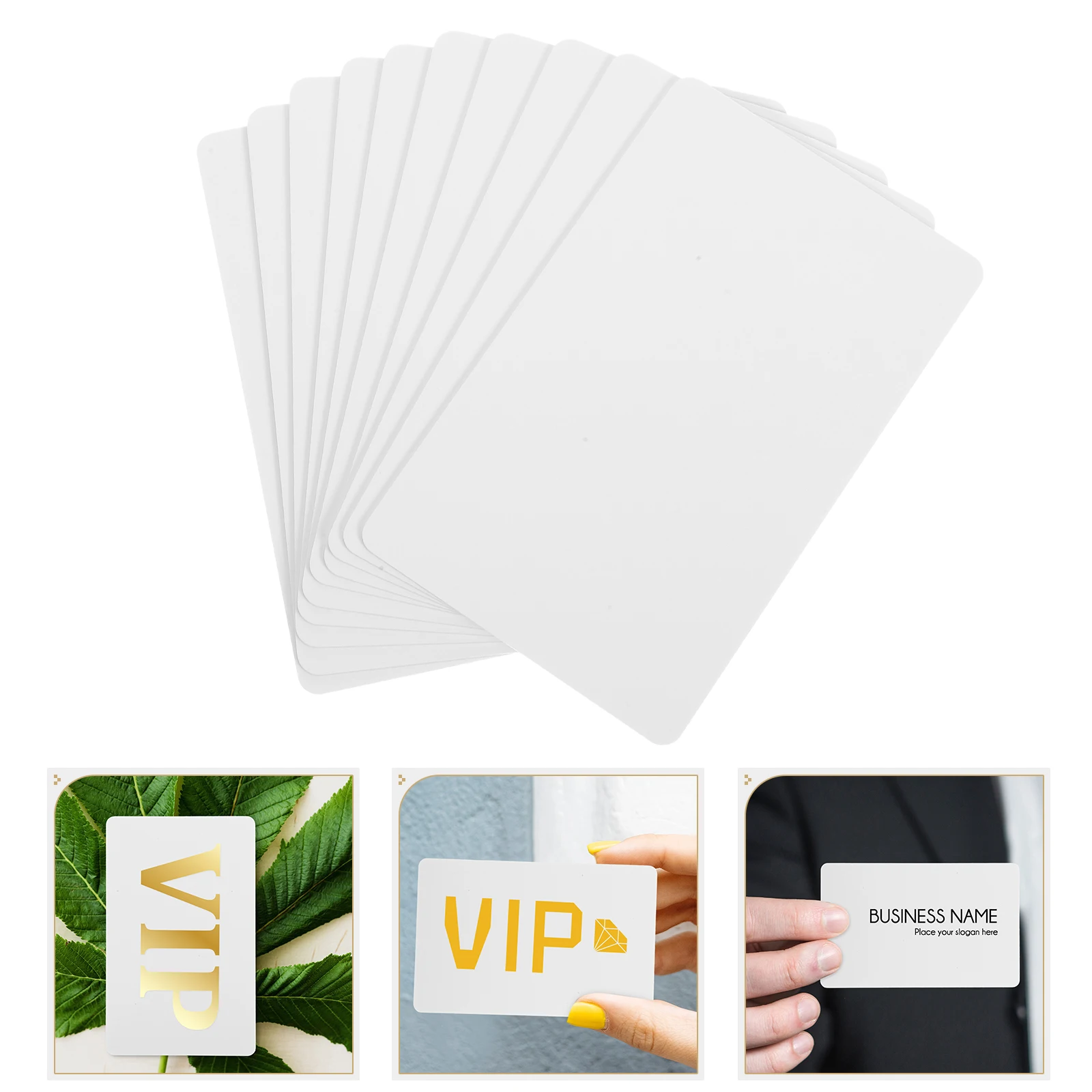 

10pcs Double-Sided Coating Employee Card Membership Card DIY Blank Card Plastic Craft Tags Blank Business Cards Name Label