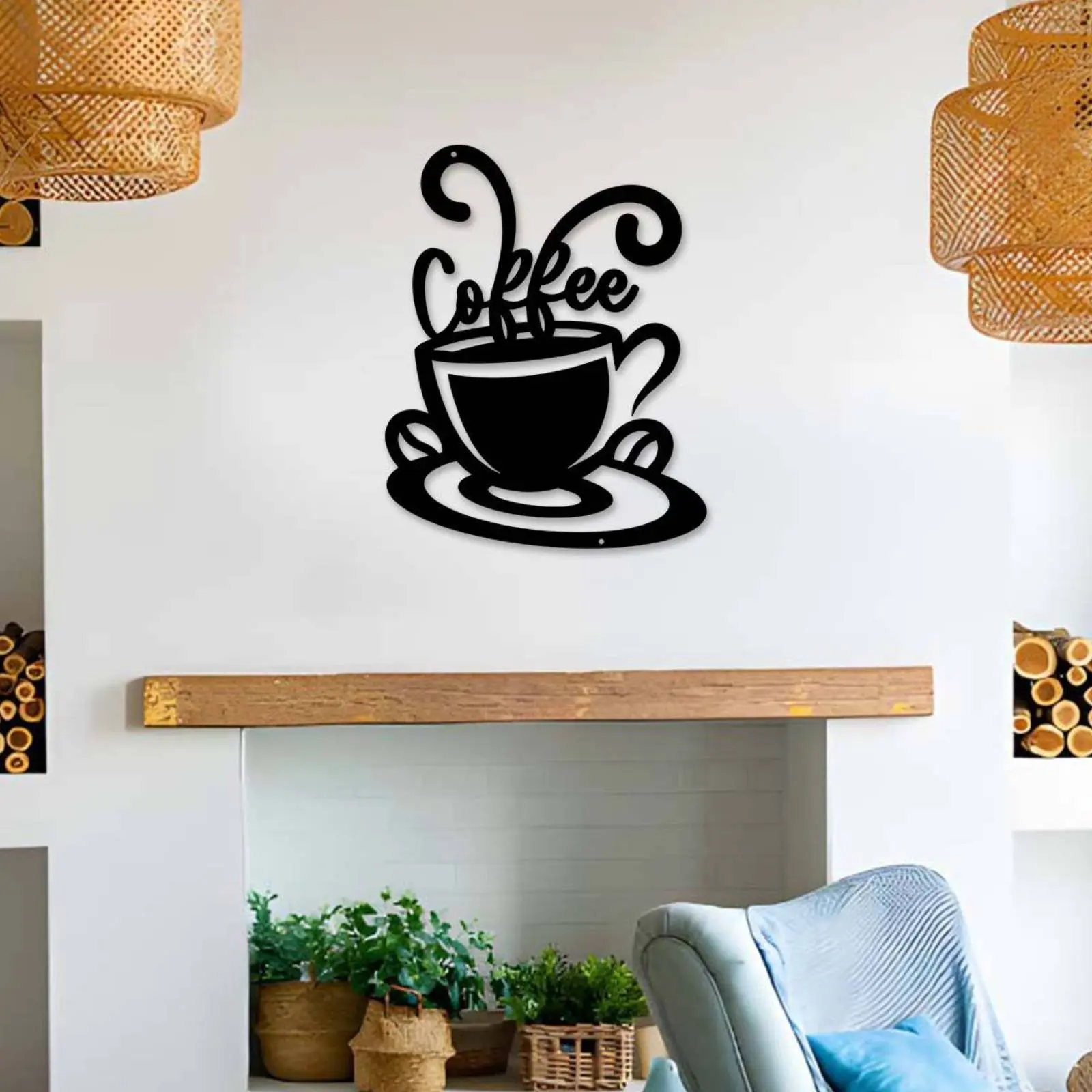 

Coffee Mug Wall Decor Hollow-Openwork Design Coffee Mug Wall Art House Decoration Lightweight Great Gift Thought for Dining Room