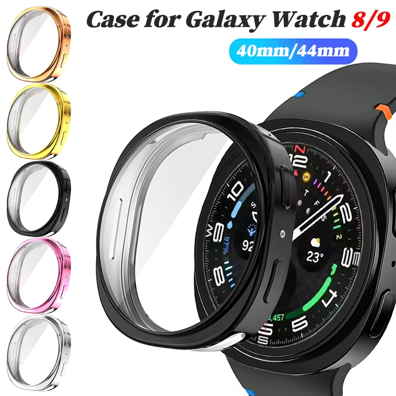 Case for Samsung Galaxy Watch 8 9 40mm 44mm Full Coverage Bumper Soft TPU Protective Case Cover for Galaxy Watch 8 9 Accessories