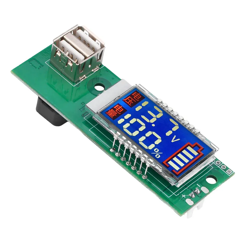 

Lead Acid Lithium Battery Voltmeter Battery Capacity Tester LCD Screen Dual Display Dual USB Port Battery Indicator