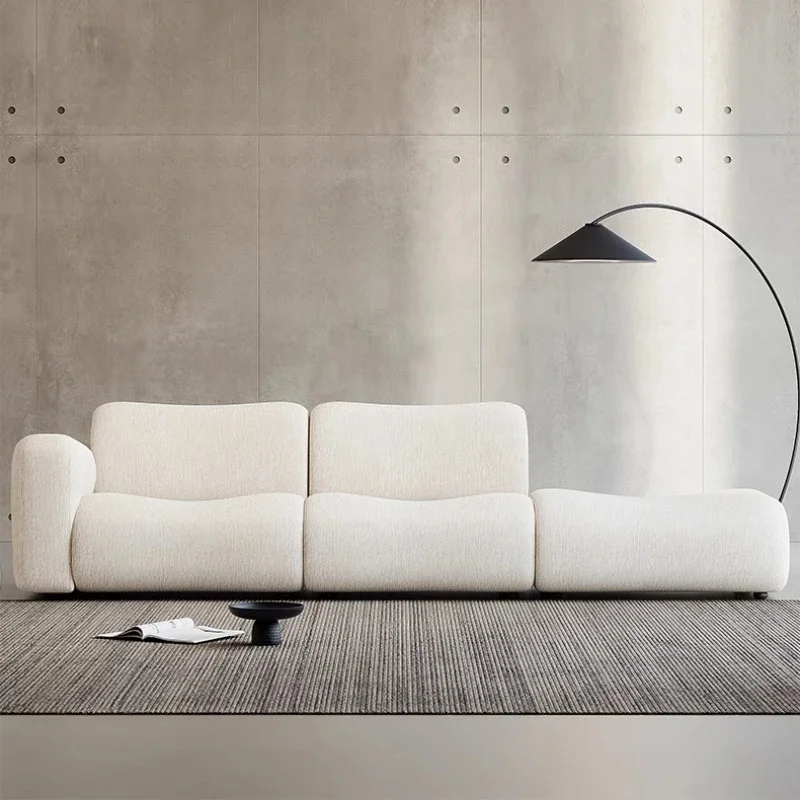 Modern Minimalist Nordic Sofa - Fluffy Loveseat for Relaxing Lounge Spaces - Stylish Furniture for Contemporary Homes