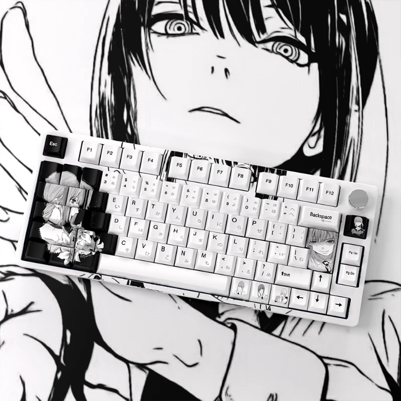 Imagem -03 - Chainsaw Man Keycaps para Teclado Mecânico Makima Anime Keycaps Personalizado Personalização Pbt 60he 132 Chaves