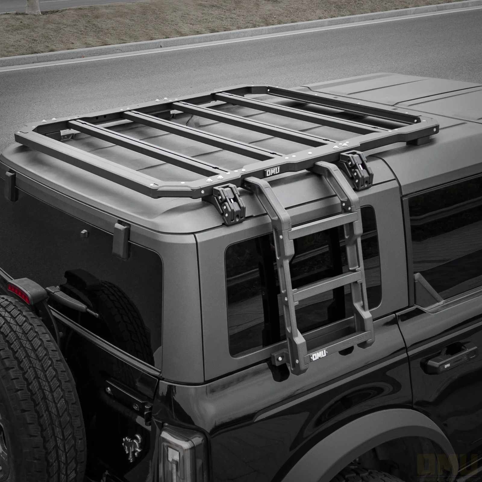 OMU Genesis Aluminum Roof Rack Side Ladder for Bronco Aluminum Top Luggage Cargo Carrier & Bracket