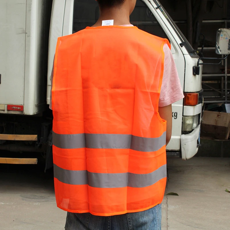 High Visibility Car Reflective Safety Ves Reflective Strip Jacket Vest Emergency Reflective Vest Fluorescent Mesh Gas Stations