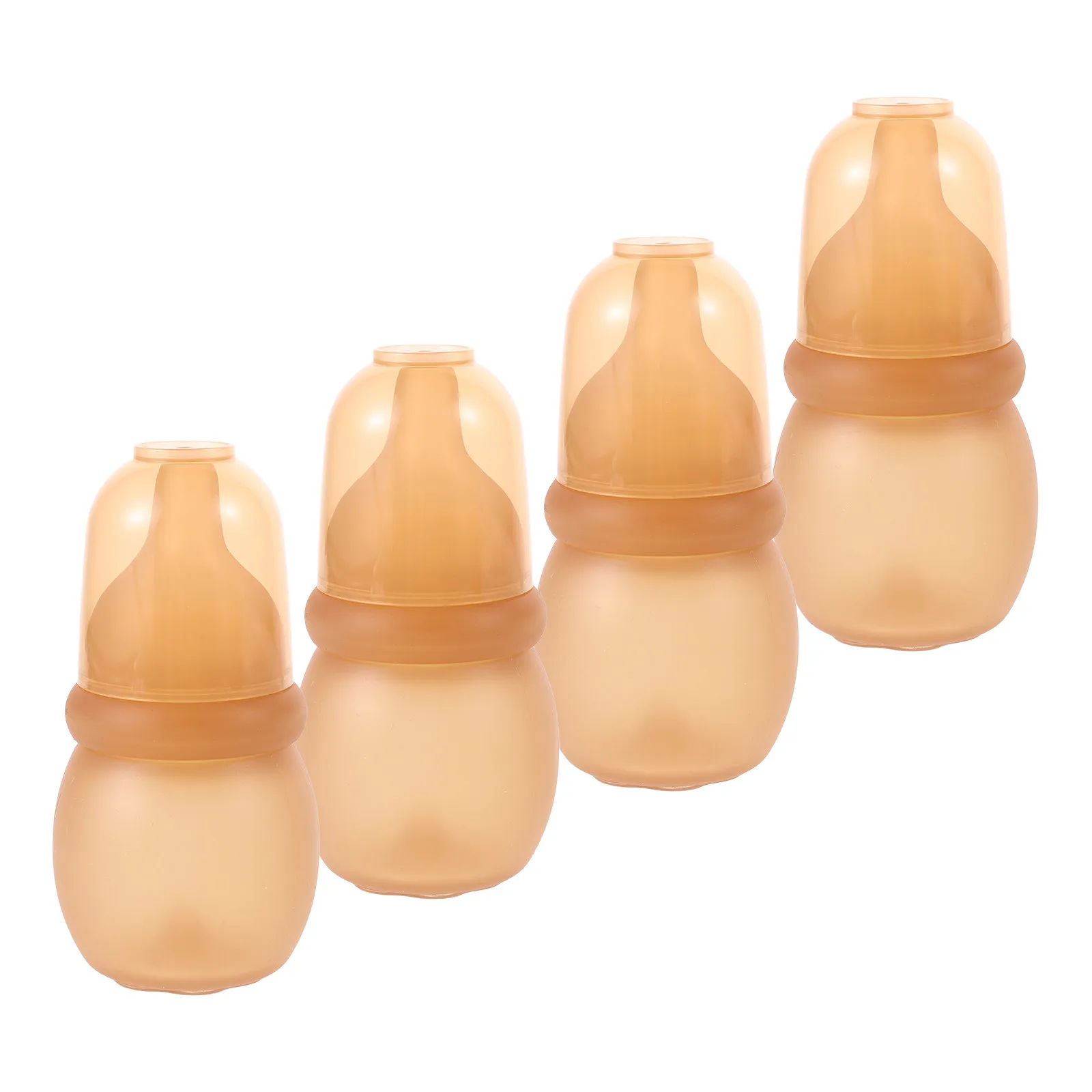 

4Pcs Mini Silicone Baby Bottle 60Ml Newborn-Friendly Feeding Anti-Colic Soft Nipple Travel Baby Bottle for Early Months Gentle