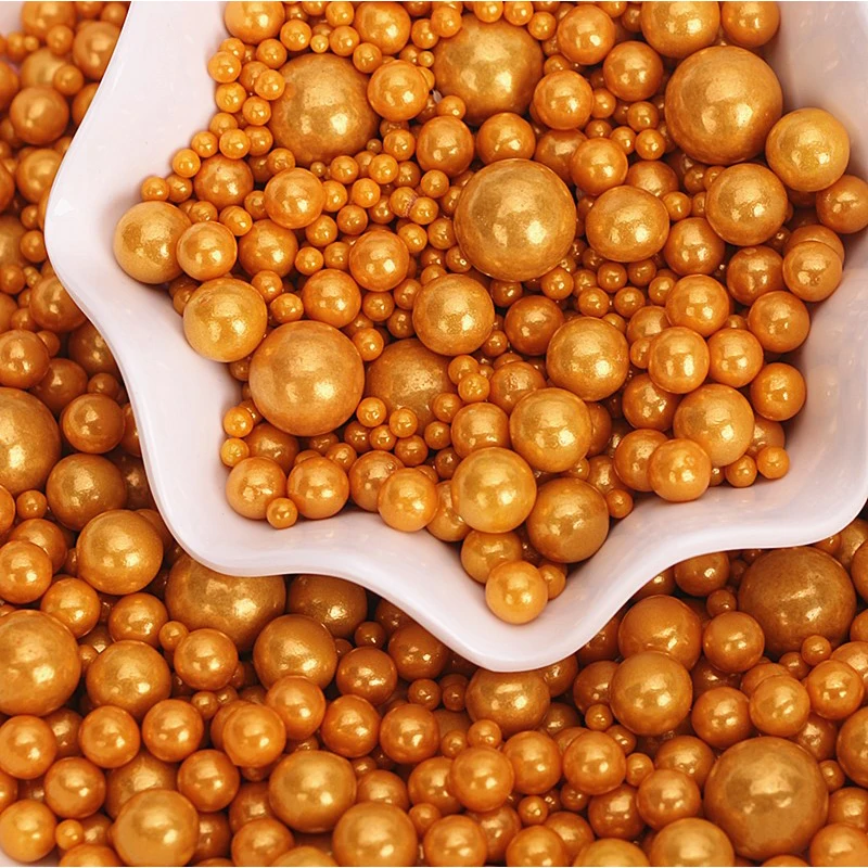 10g Small Gold Beads Pearl Sugar Ball Fondant Cake Baking Silicone Mold Chocolate Decoration Sugar Kitchen Candy