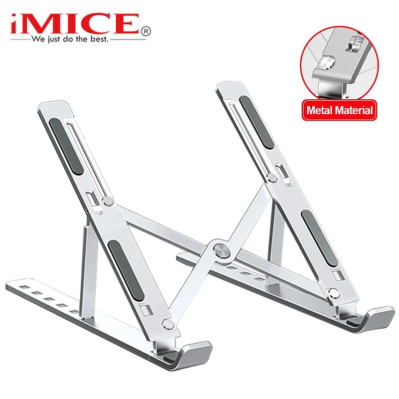 Laptop Stand for Desk Aluminum Notebook Support Riser Portable Computer Bracket Foldable MacBook Pro Holder Lap Top Base For Pc