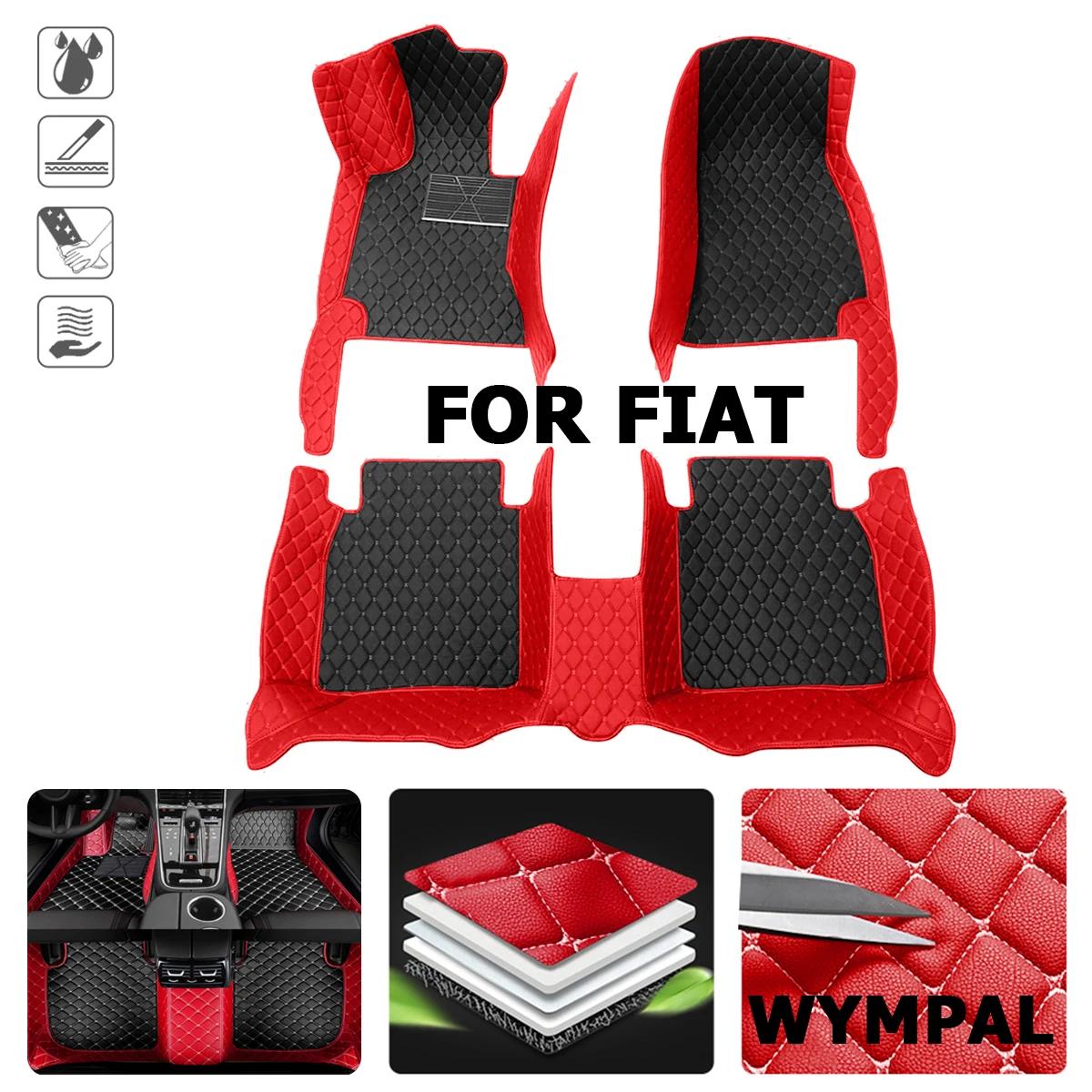 Car Floor Mats For FIAT FIAT tipo 500 500c 500X Barchetta Croma 126p X1 9 Ducato 124 Spider 500L GrandPunto Car Accessories