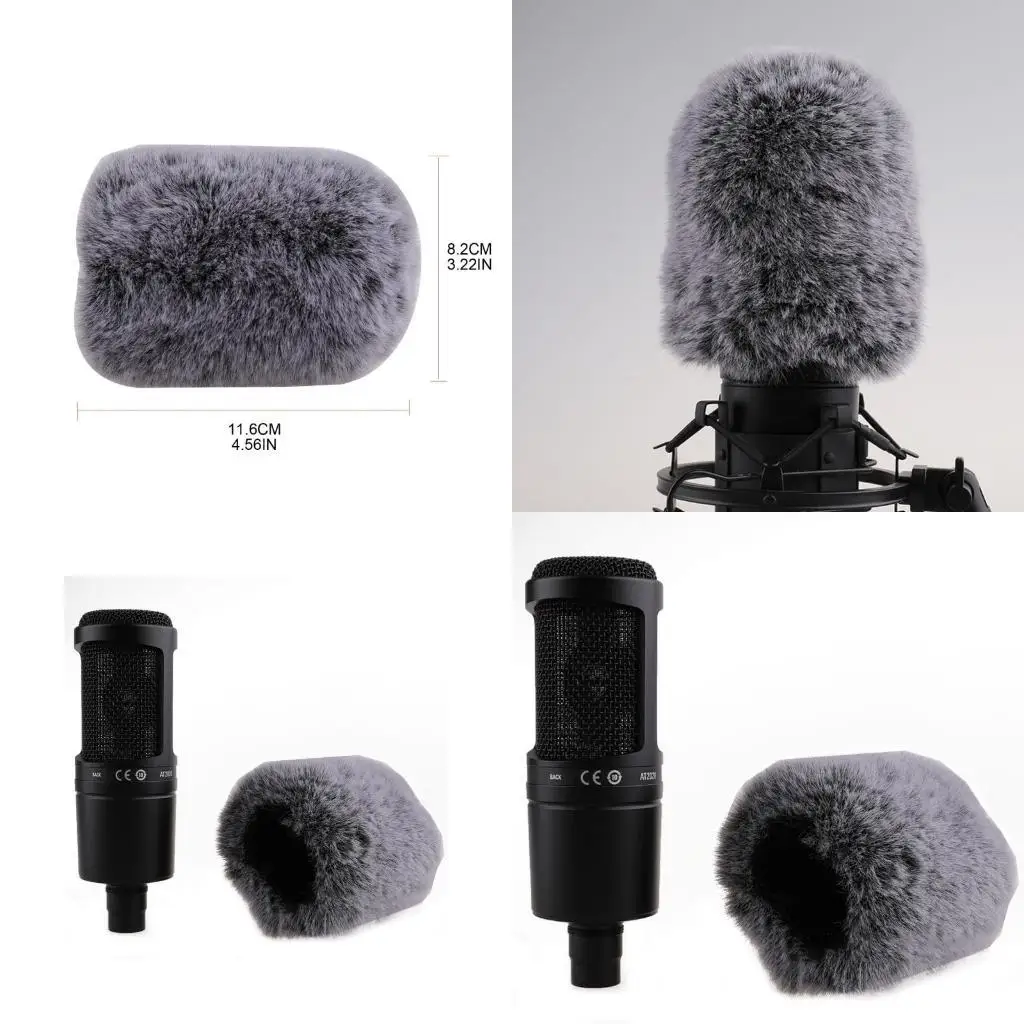 

R53C Universal Microphone Outdoor Artificial Furry Windscreen Windshield For AT2020