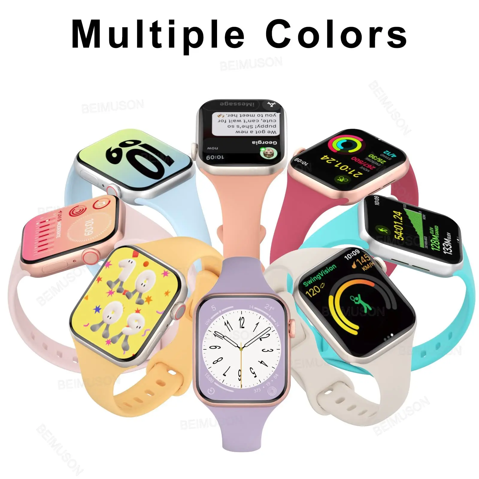 Compatible with Apple Watch 38mm 40mm 41mm 42mm 44mm 45mm 49mm, Slim Thin Narrow Replacement Silicone Sport Strap Wristbands