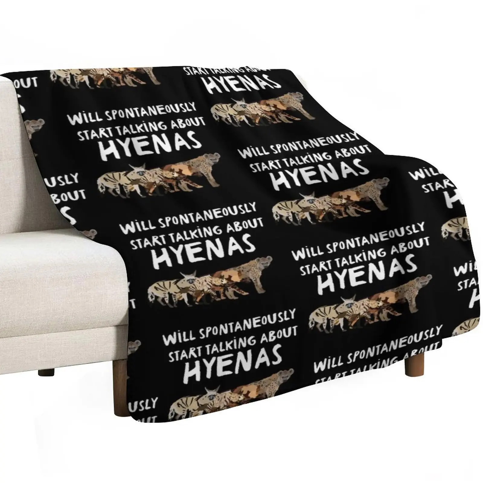 Will Spontaneously Start Talking About Hyenas Throw Blanket Shaggy Furry Soft Blanket for Bedroom Living Room