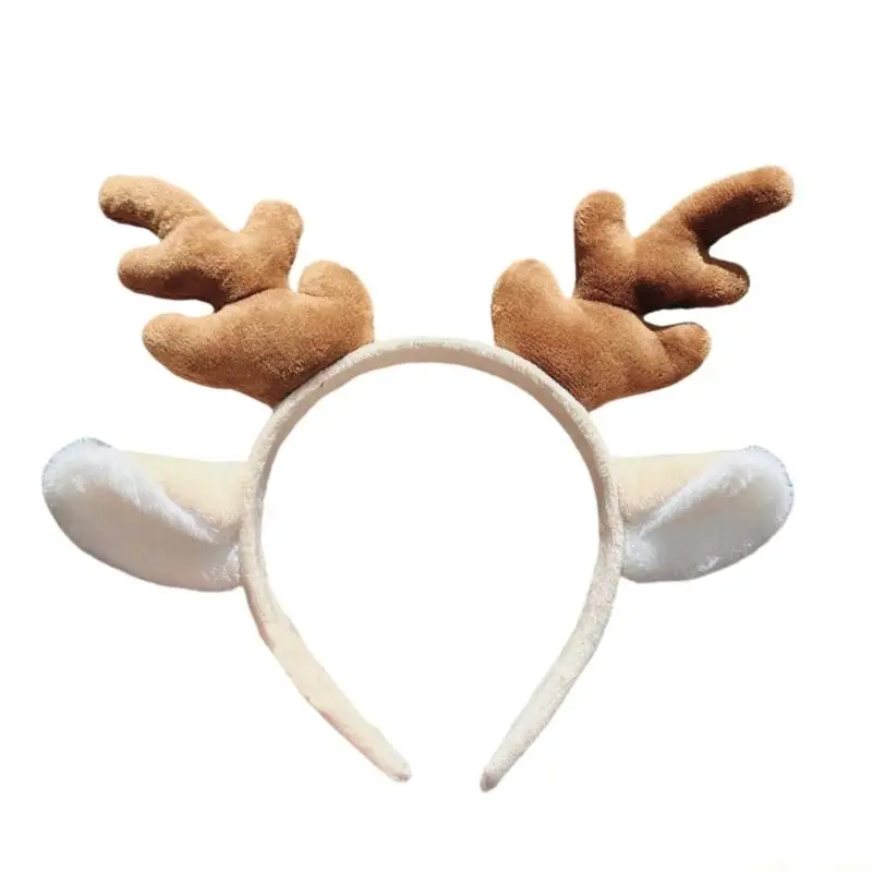 

31BF Celebratory Deer Picks Headpiece Fleece Soft Substance For Holiday Incidents And Photos