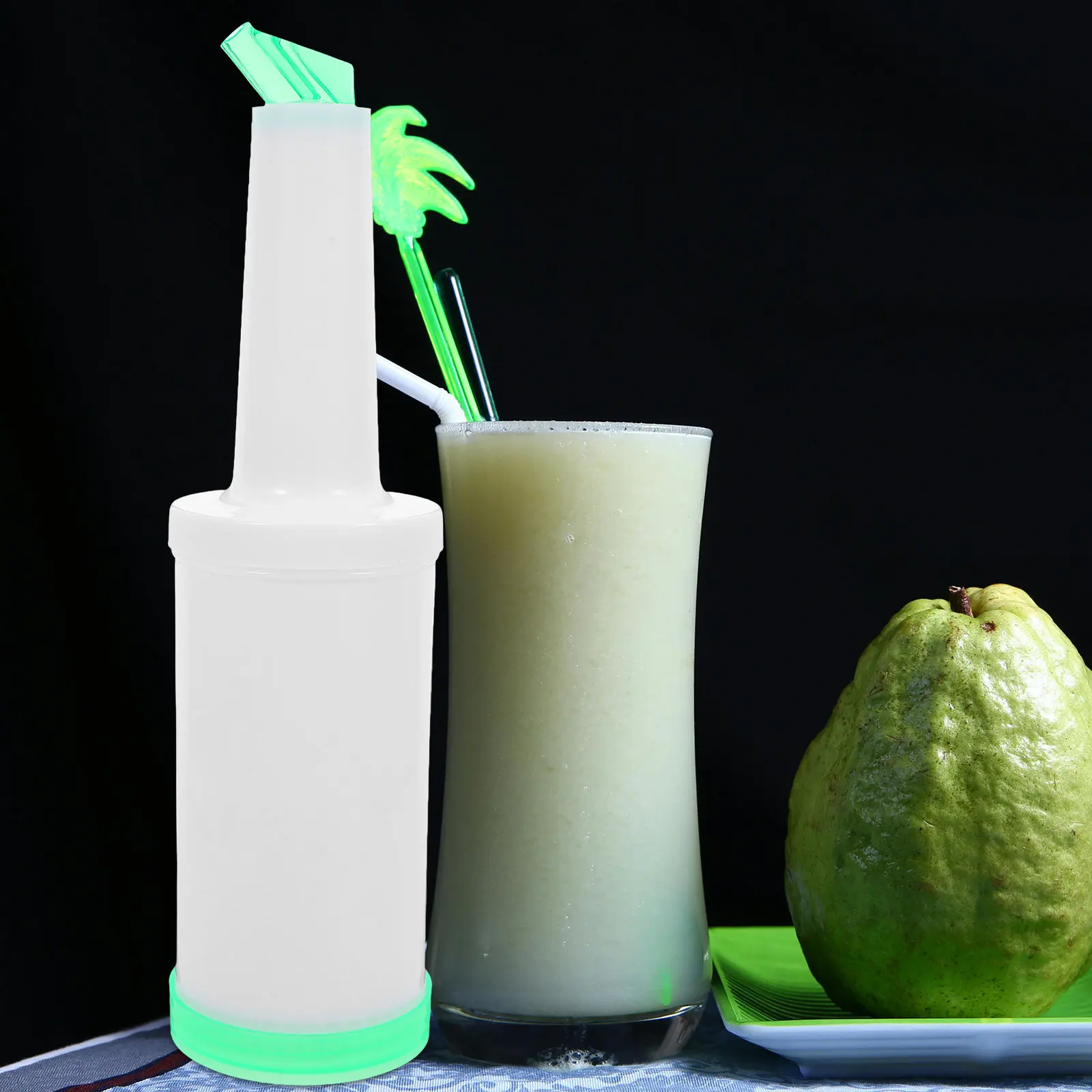 6Pcs Plastic Juice Pour Bottles 1L Wide Spout Leak Proof for Bartending Home Bar Kitchen Party Refillable Beverage Dispenser