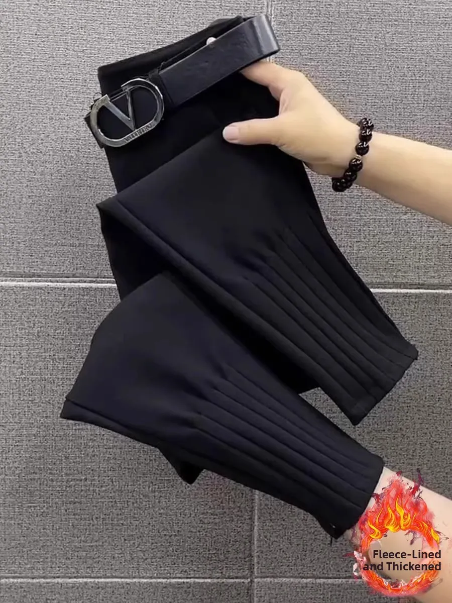 

Женские брюки-карго на флисовой подкладке, свободного кроя, осенне-весенние, новые, больших размеров, для фигуры типа «груша», с высокой талией, теплые, C...